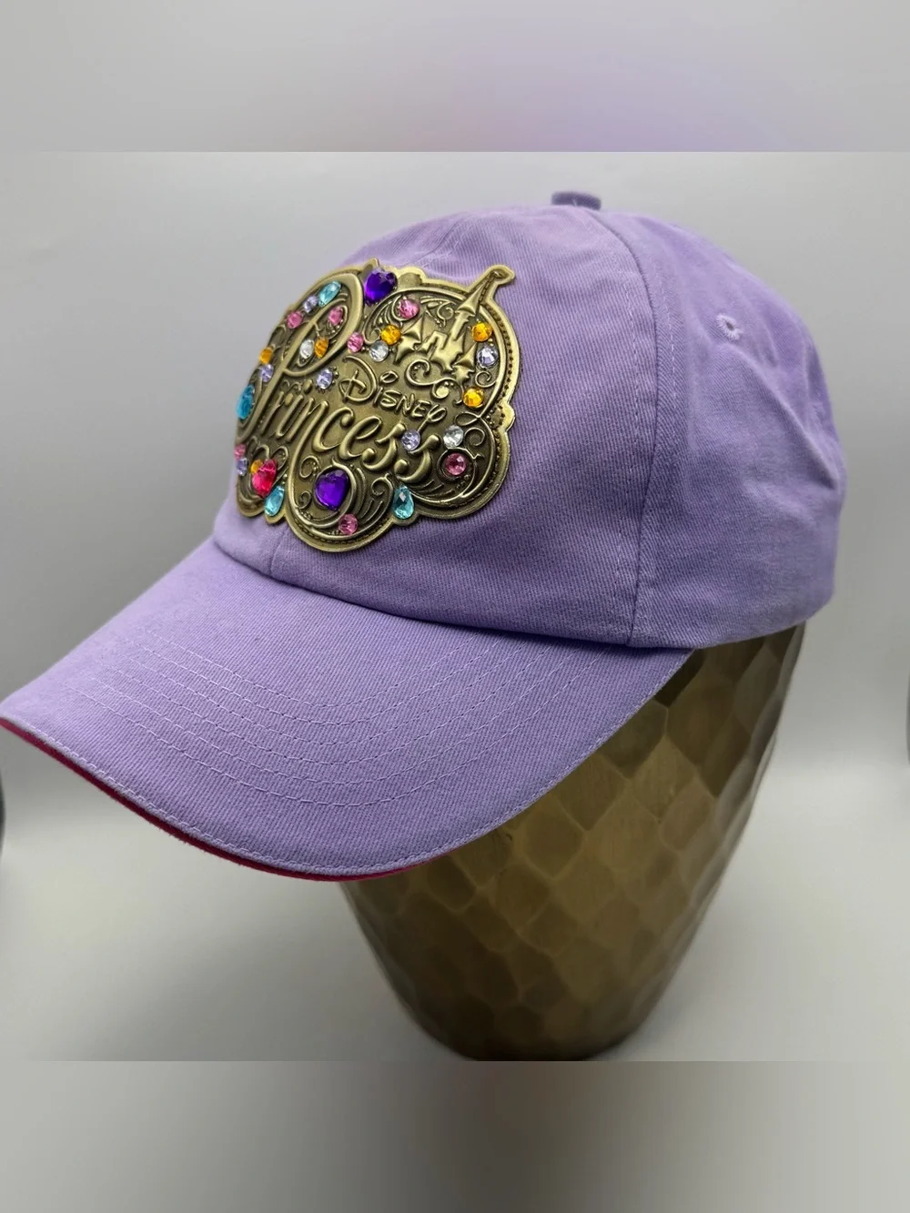 Disney Parks Princess Jeweled Rhinestone Purple Youth Hat Baseball Cap Adjustabl